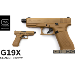 Pistole Glock 19X závit (M13,5x1 levý) - 9mm Luger